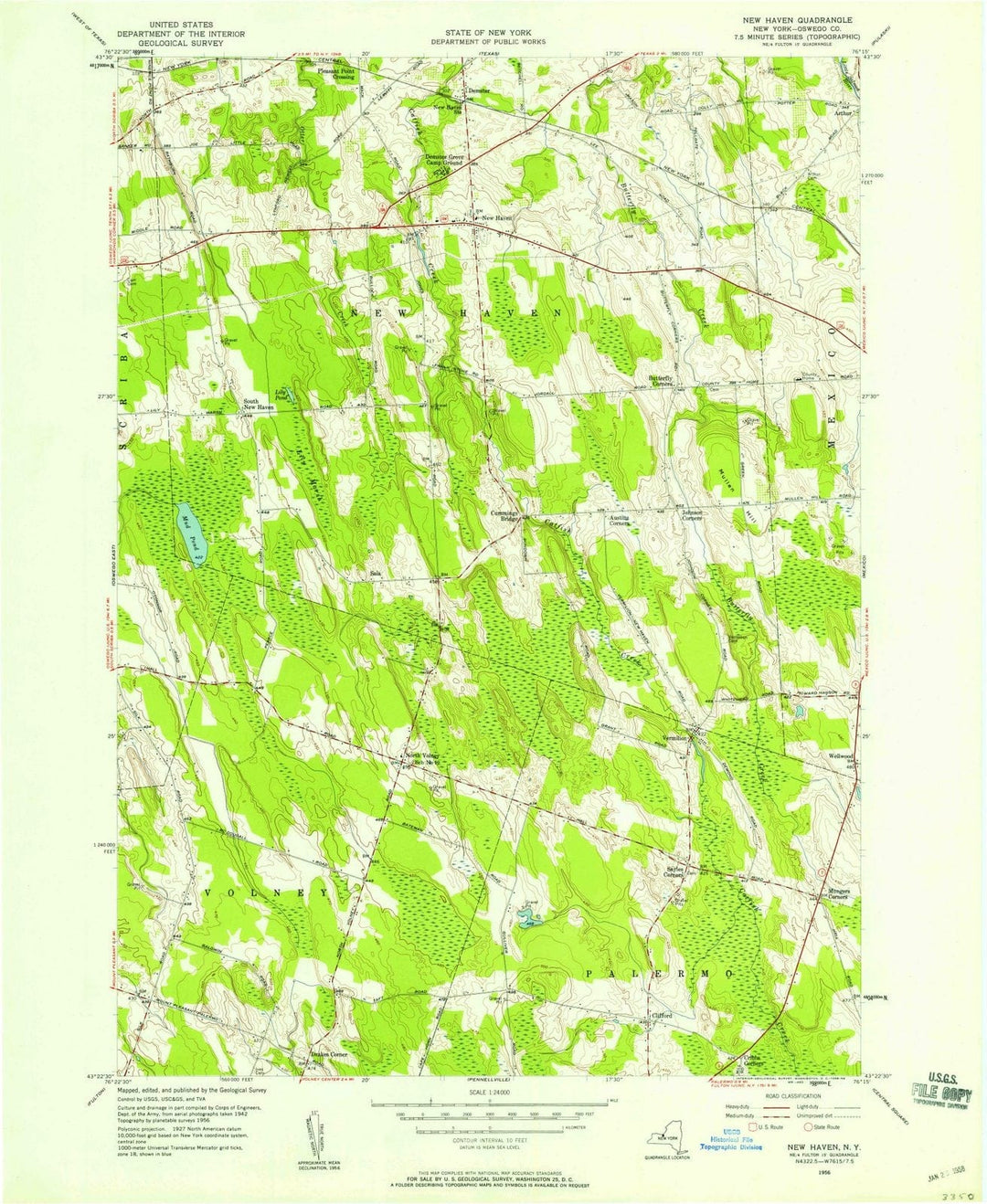 1956 New Haven, NY - New York - USGS Topographic Map