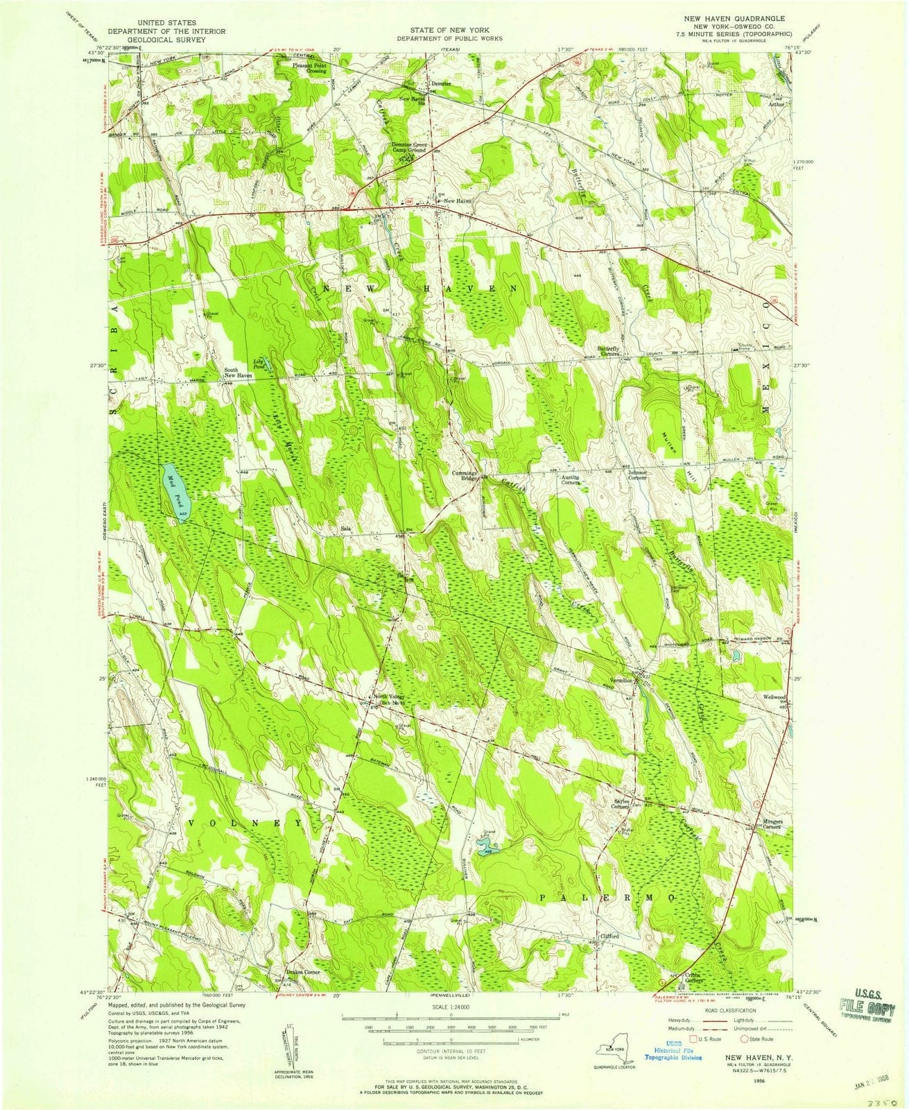1956 New Haven, NY - New York - USGS Topographic Map