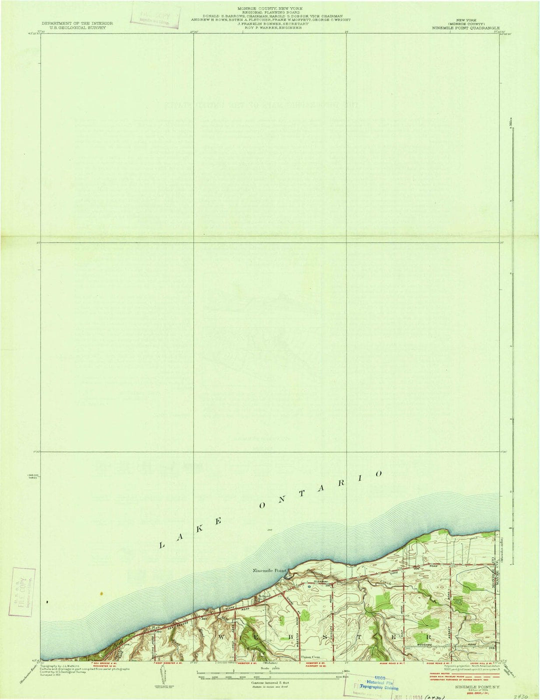1934 Ninemile Point, NY - New York - USGS Topographic Map
