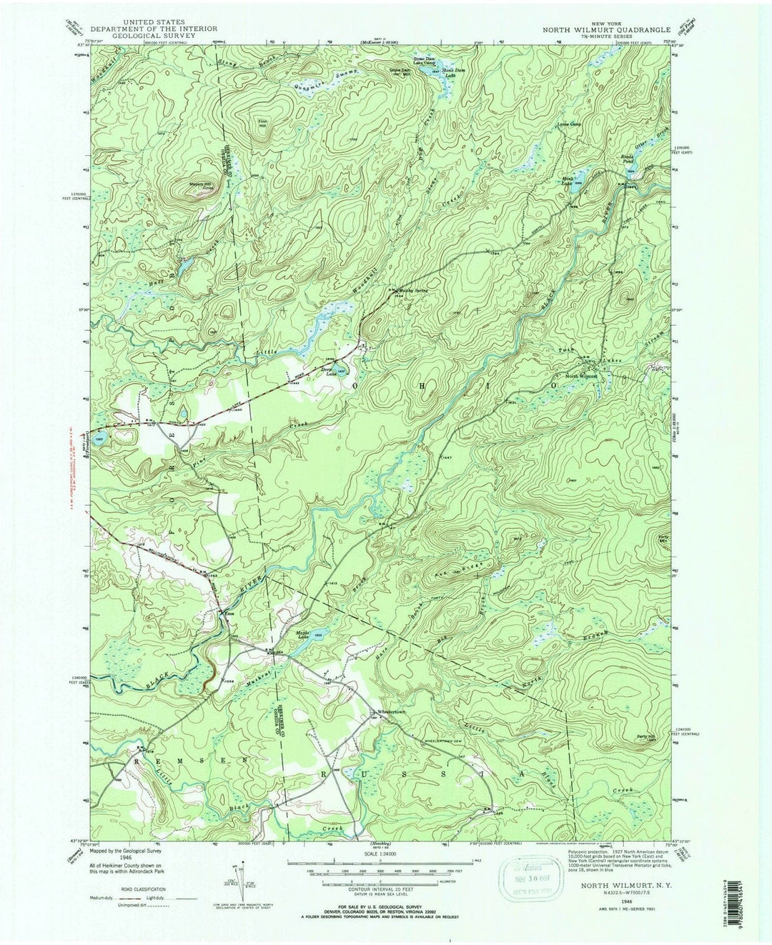 1946 North Wilmurt, NY - New York - USGS Topographic Map