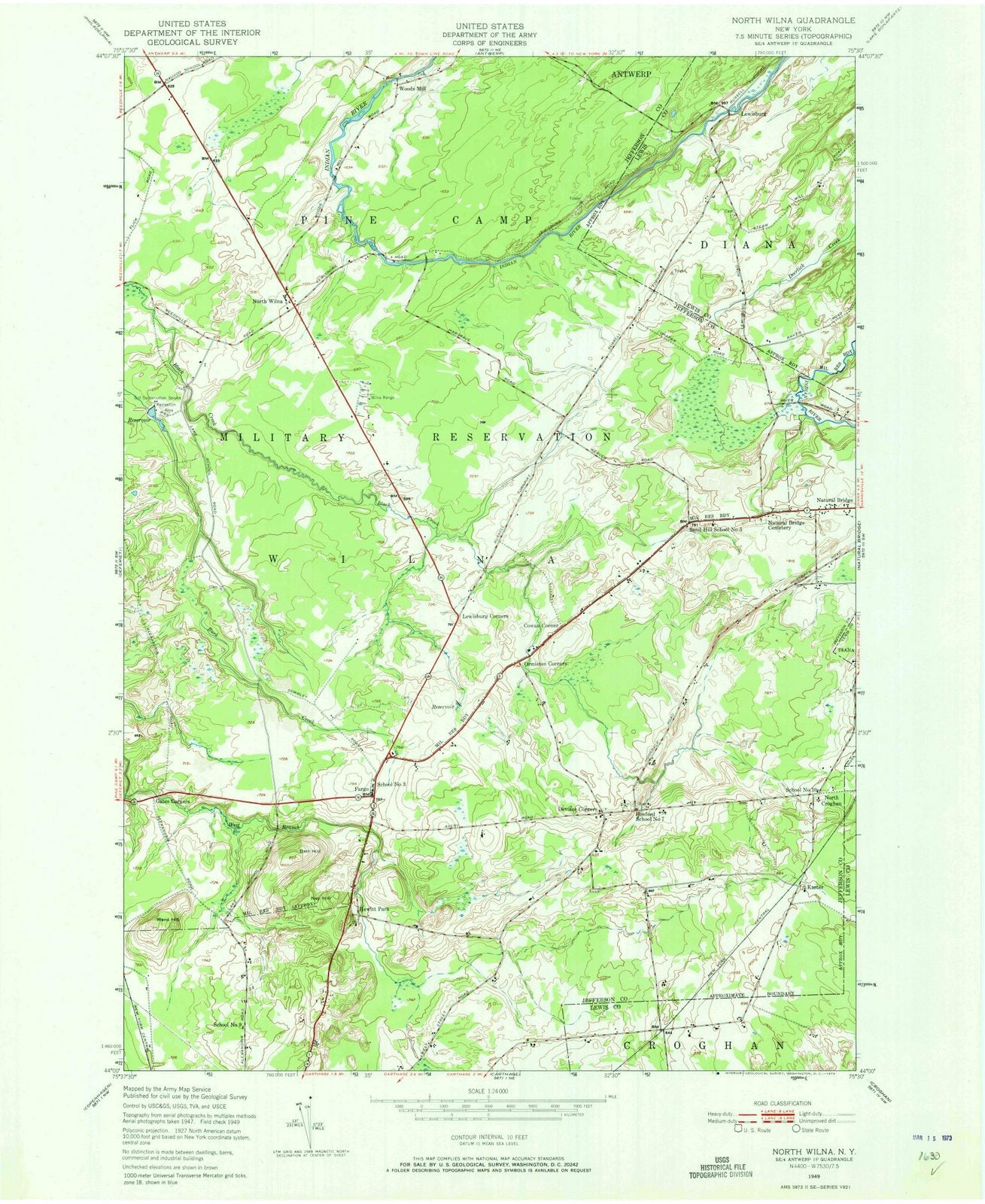 1949 North Wilna, NY - New York - USGS Topographic Map