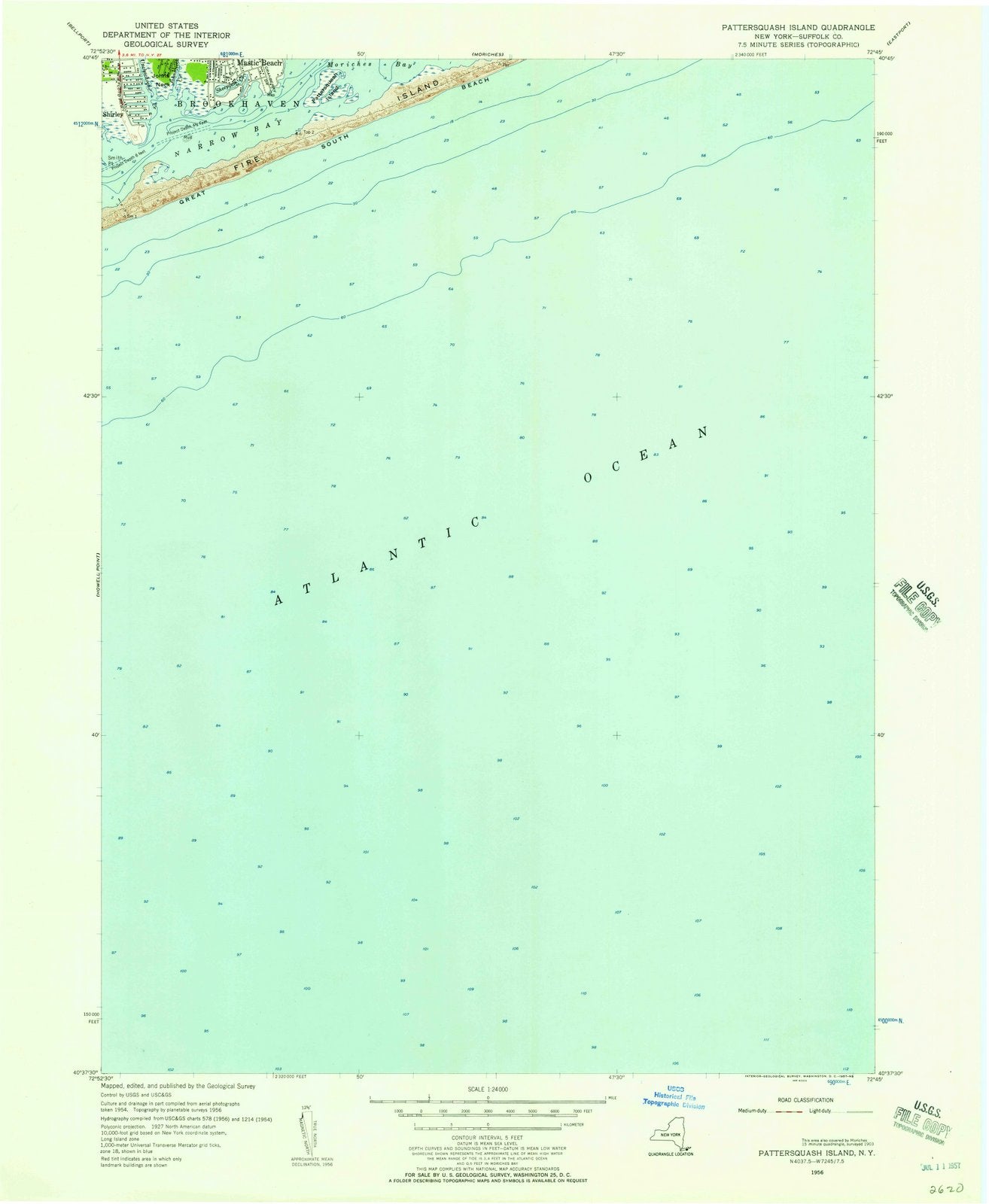 1956 Pattersquash Island, NY - New York - USGS Topographic Map