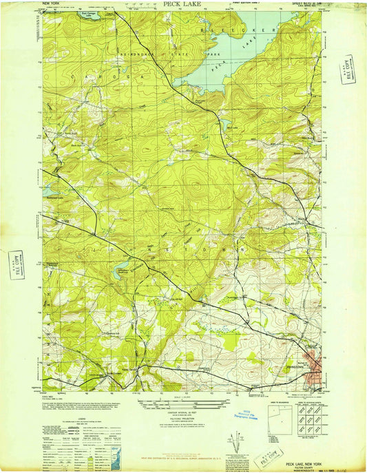 1946 Peck Lake, NY - New York - USGS Topographic Map