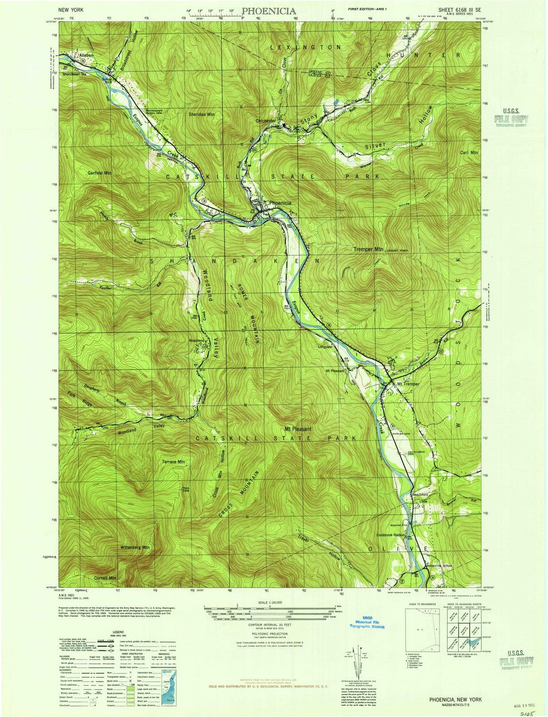 1946 Phoenicia, NY - New York - USGS Topographic Map