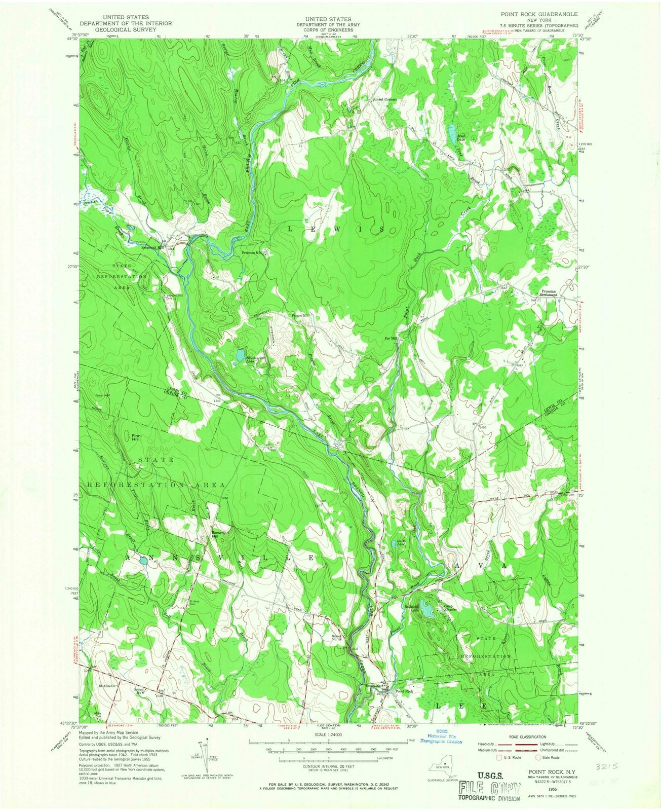 1955 Point Rock, NY - New York - USGS Topographic Map