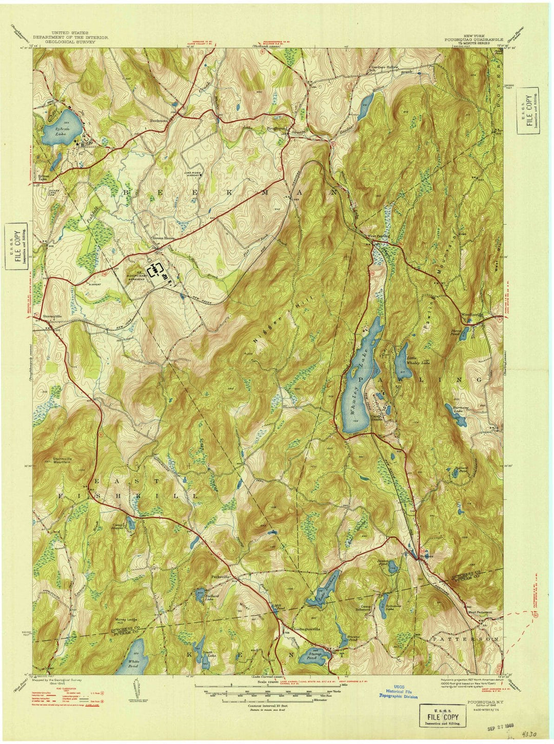 1948 Poughquag, NY - New York - USGS Topographic Map