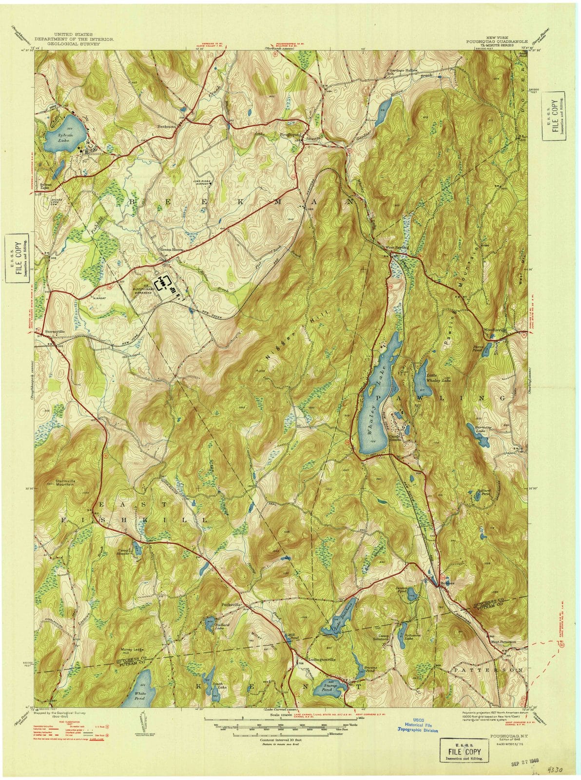 1948 Poughquag, NY - New York - USGS Topographic Map