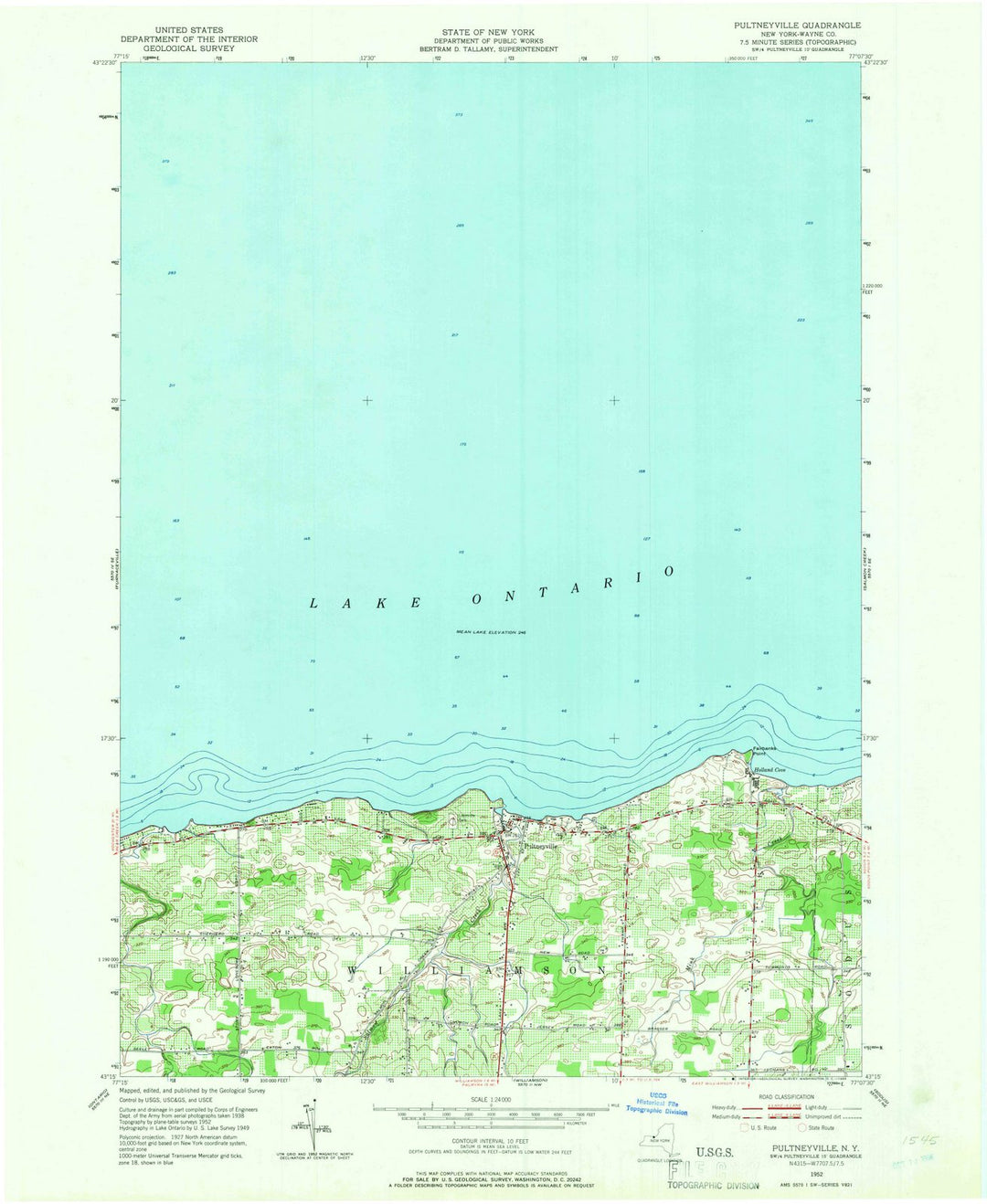 1952 Pultneyville, NY - New York - USGS Topographic Map