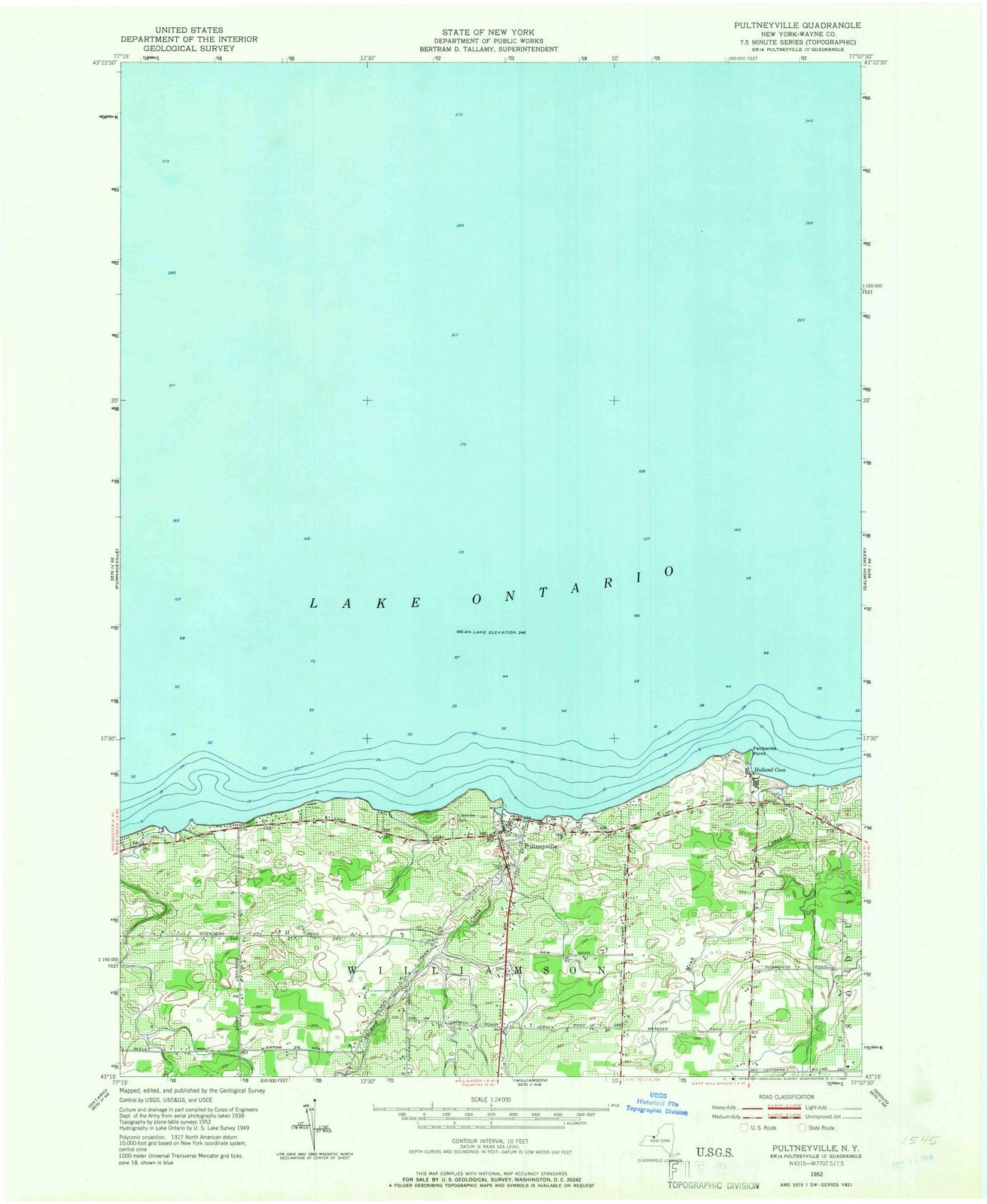 1952 Pultneyville, NY - New York - USGS Topographic Map