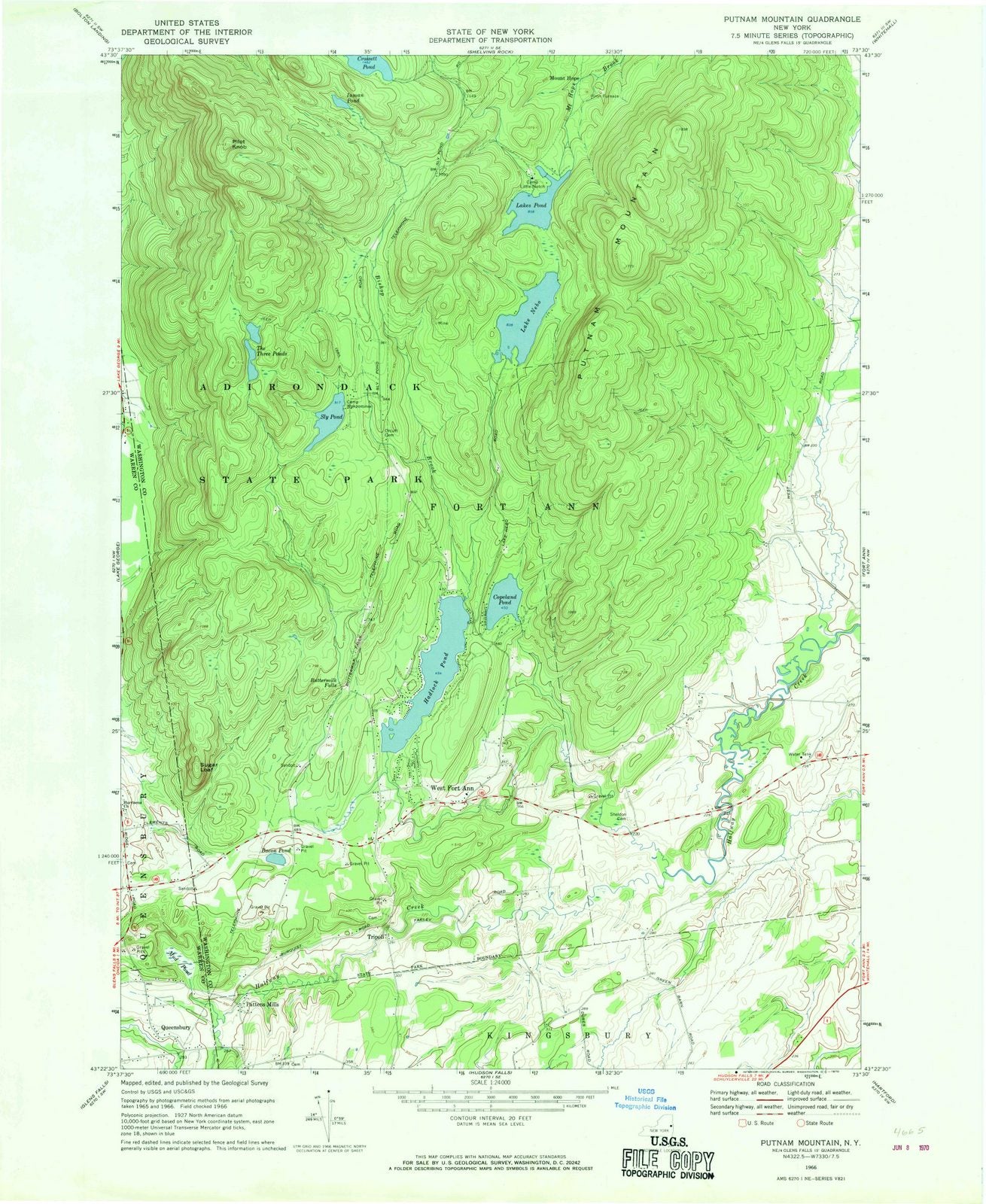 1966 Putnam Mountain, NY - New York - USGS Topographic Map