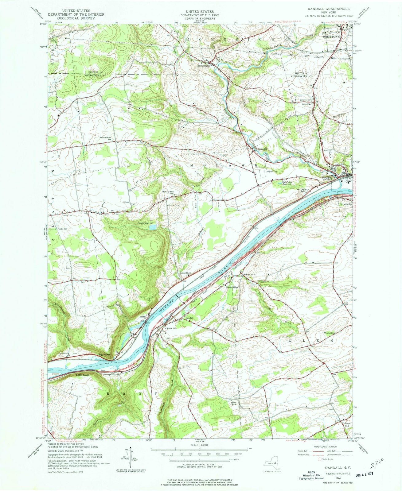 1944 Randall, NY - New York - USGS Topographic Map