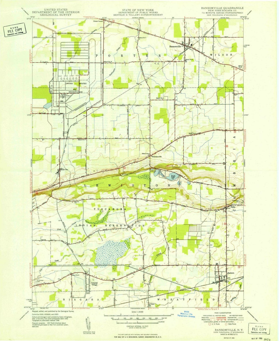 1950 Ransomville, NY - New York - USGS Topographic Map
