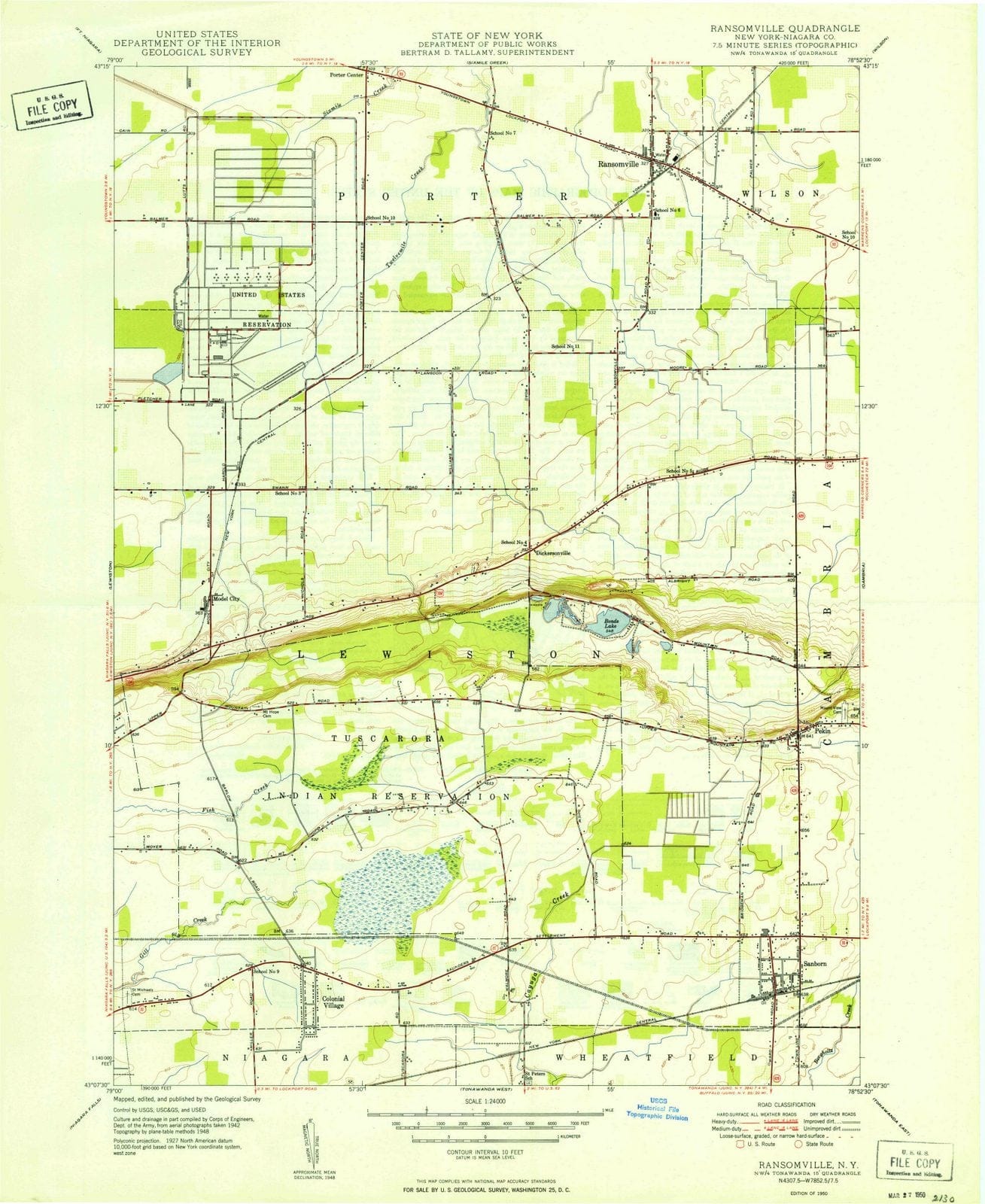 1950 Ransomville, NY - New York - USGS Topographic Map