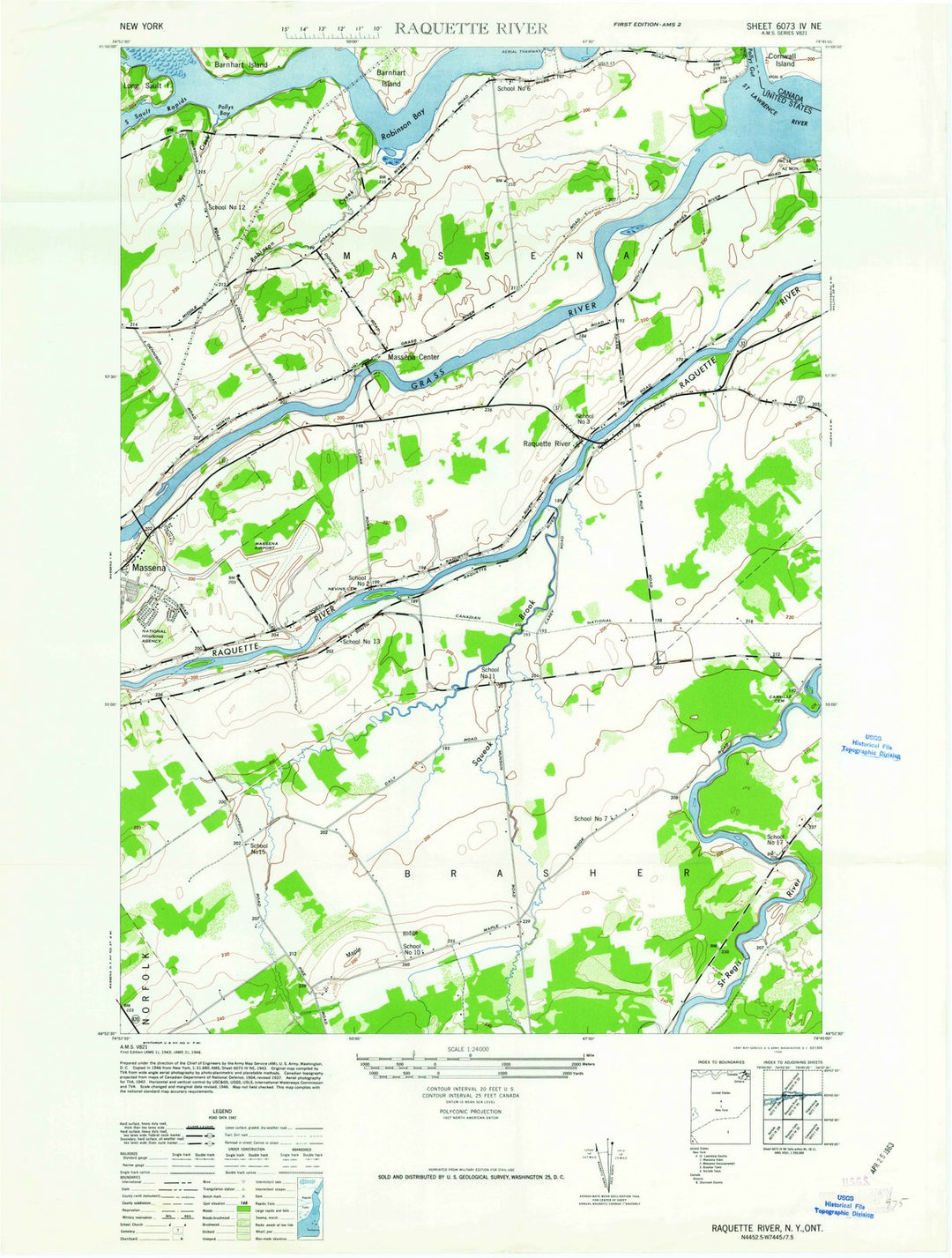 1946 Raquette River, NY - New York - USGS Topographic Map