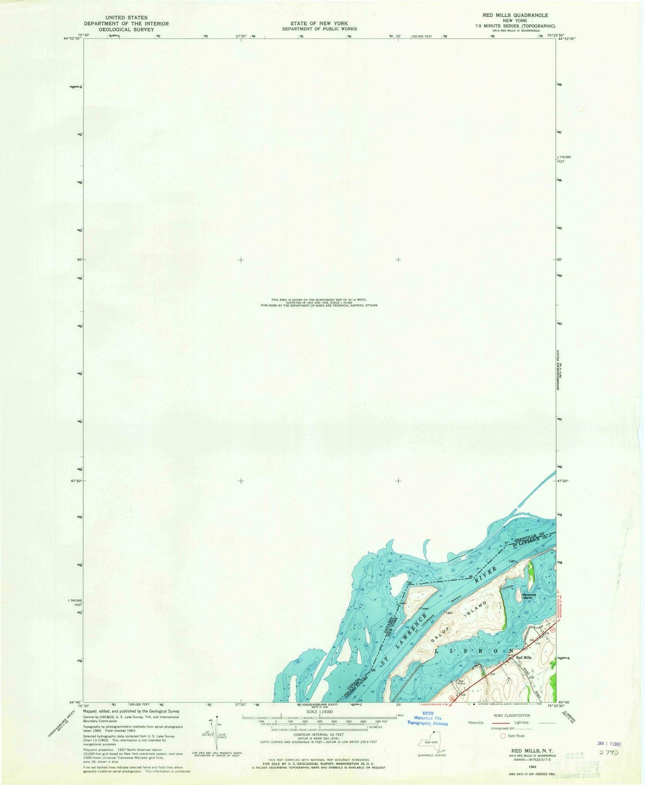 1963 Red Mills, NY - New York - USGS Topographic Map