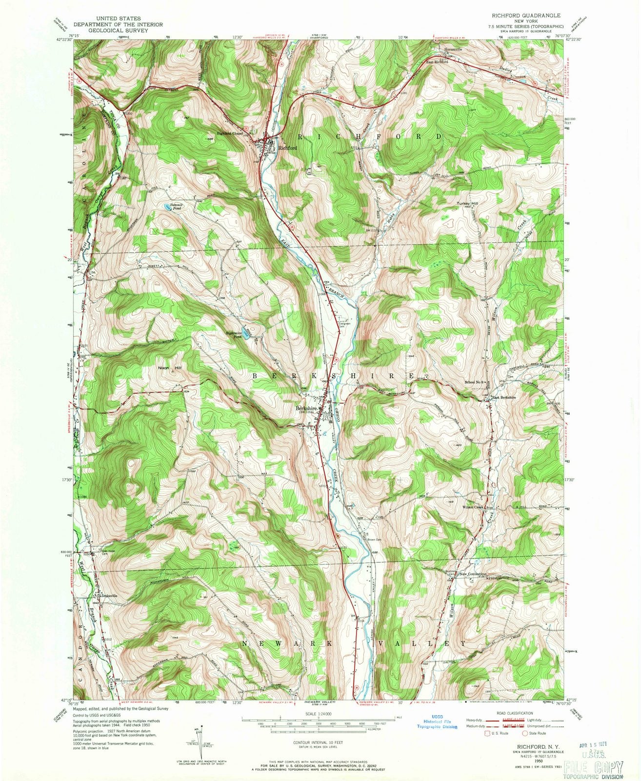1950 Richford, NY - New York - USGS Topographic Map