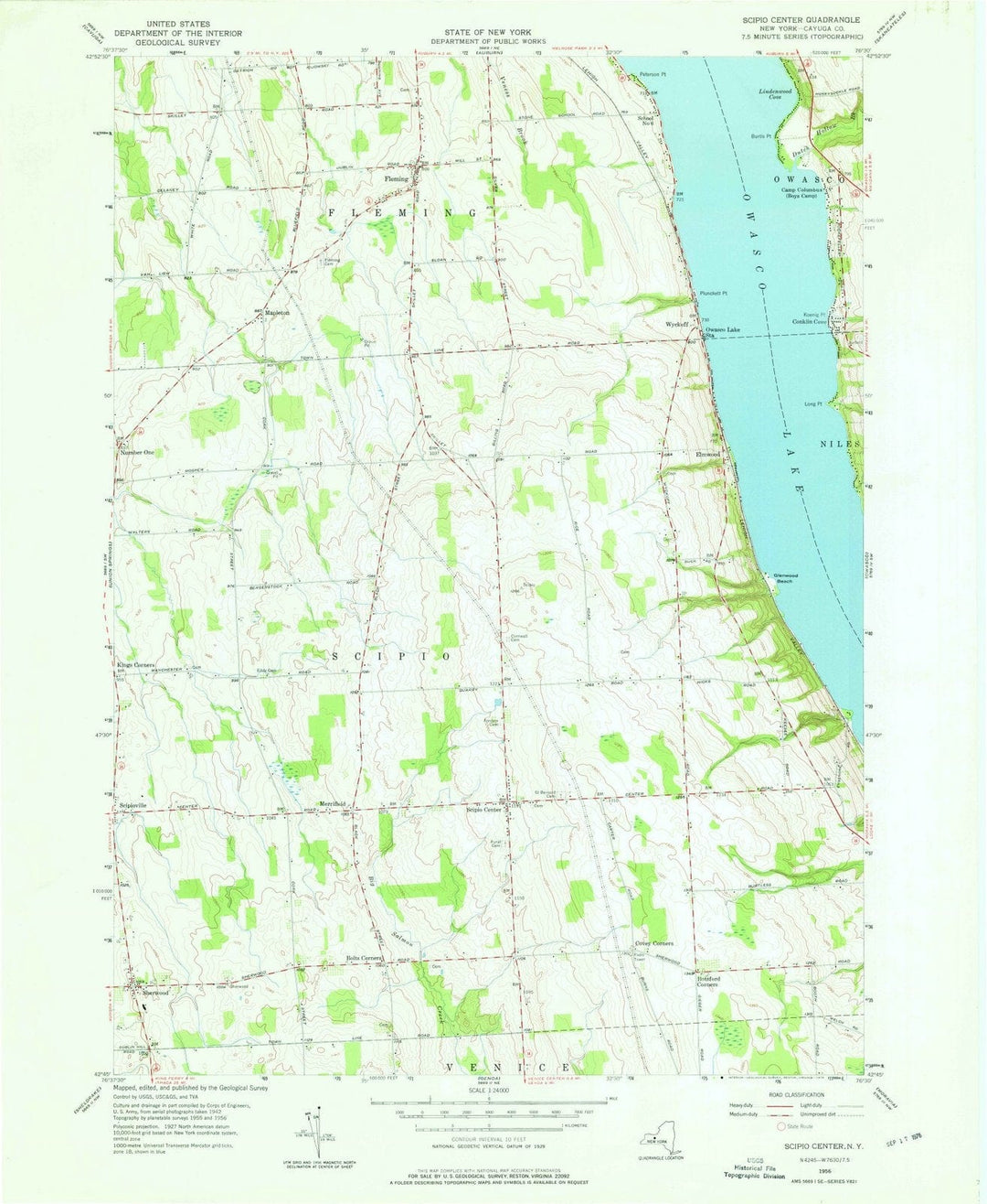 1956 Scipio Center, NY - New York - USGS Topographic Map