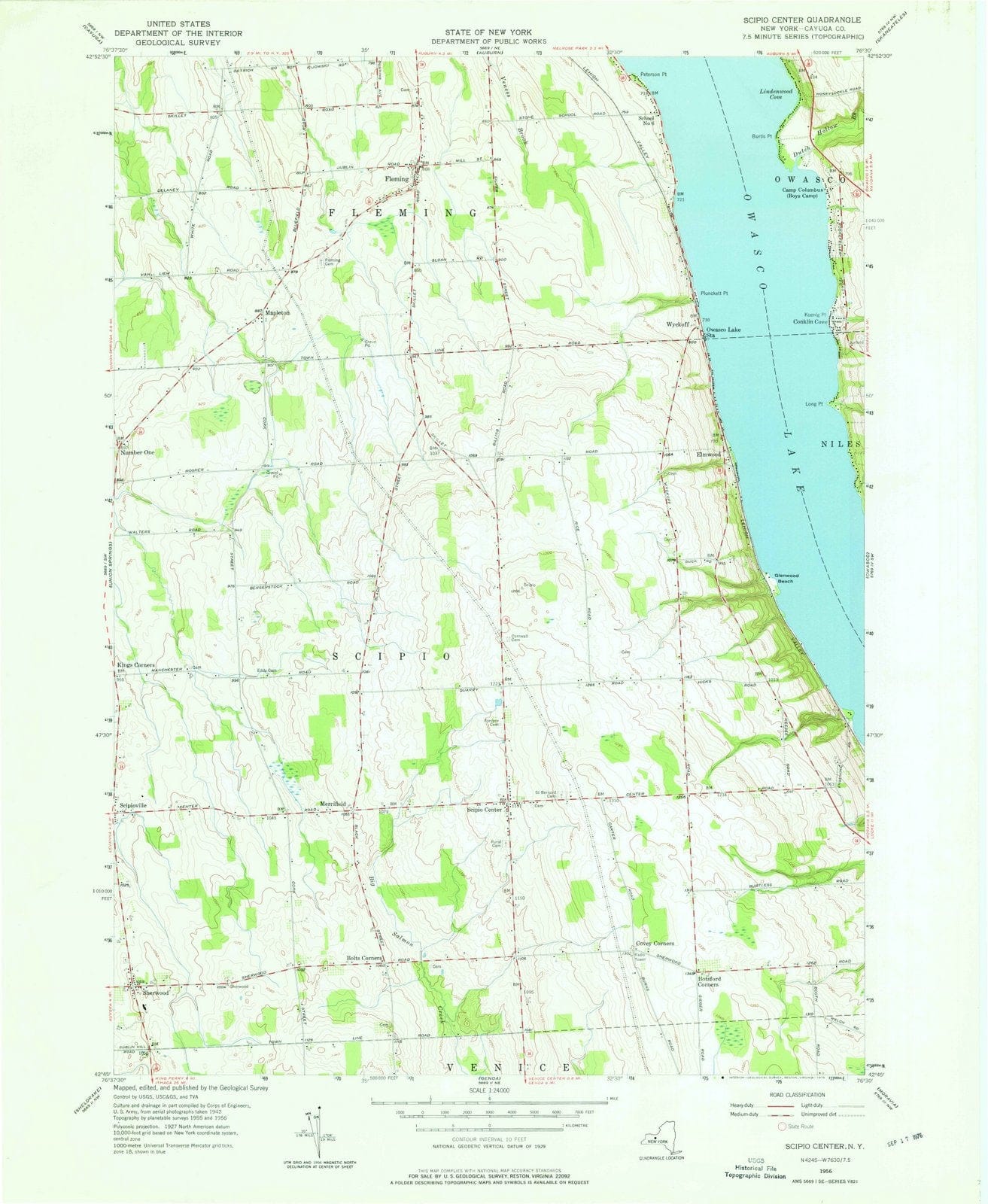 1956 Scipio Center, NY - New York - USGS Topographic Map