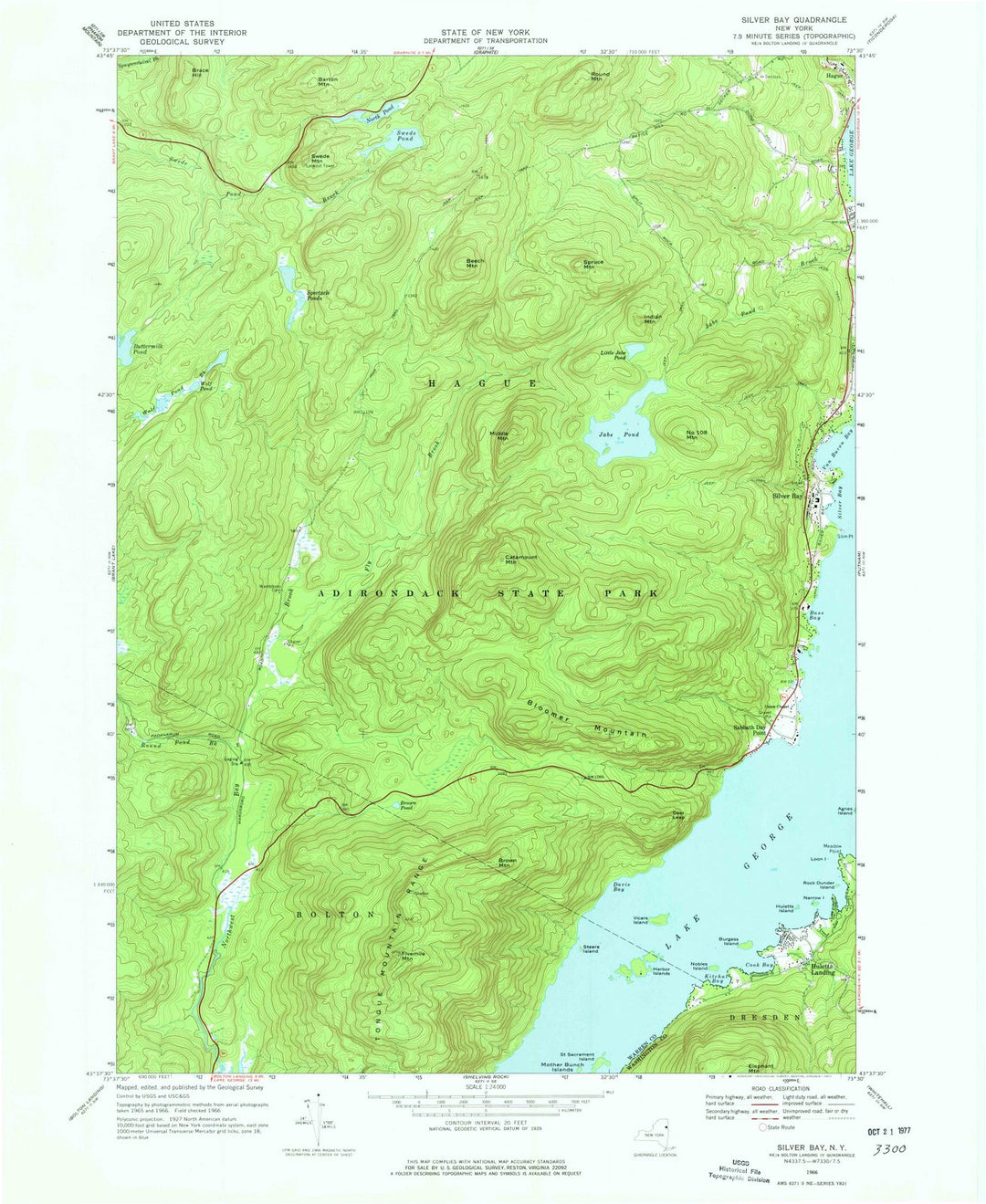 1966 Silver Bay, NY - New York - USGS Topographic Map