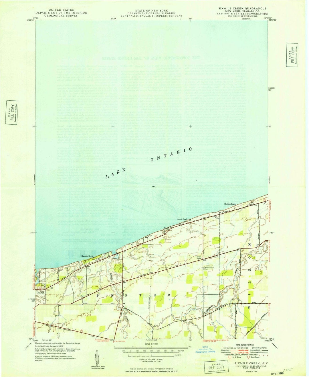 1949 Sixmile Creek, NY - New York - USGS Topographic Map