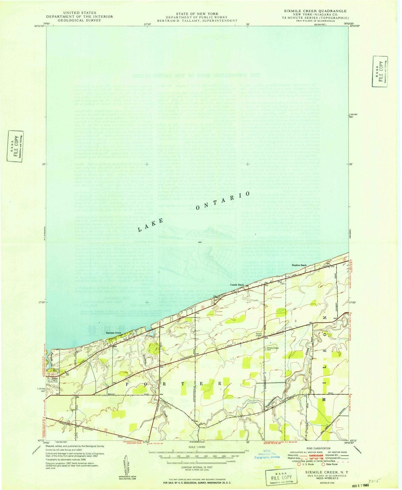 1949 Sixmile Creek, NY - New York - USGS Topographic Map