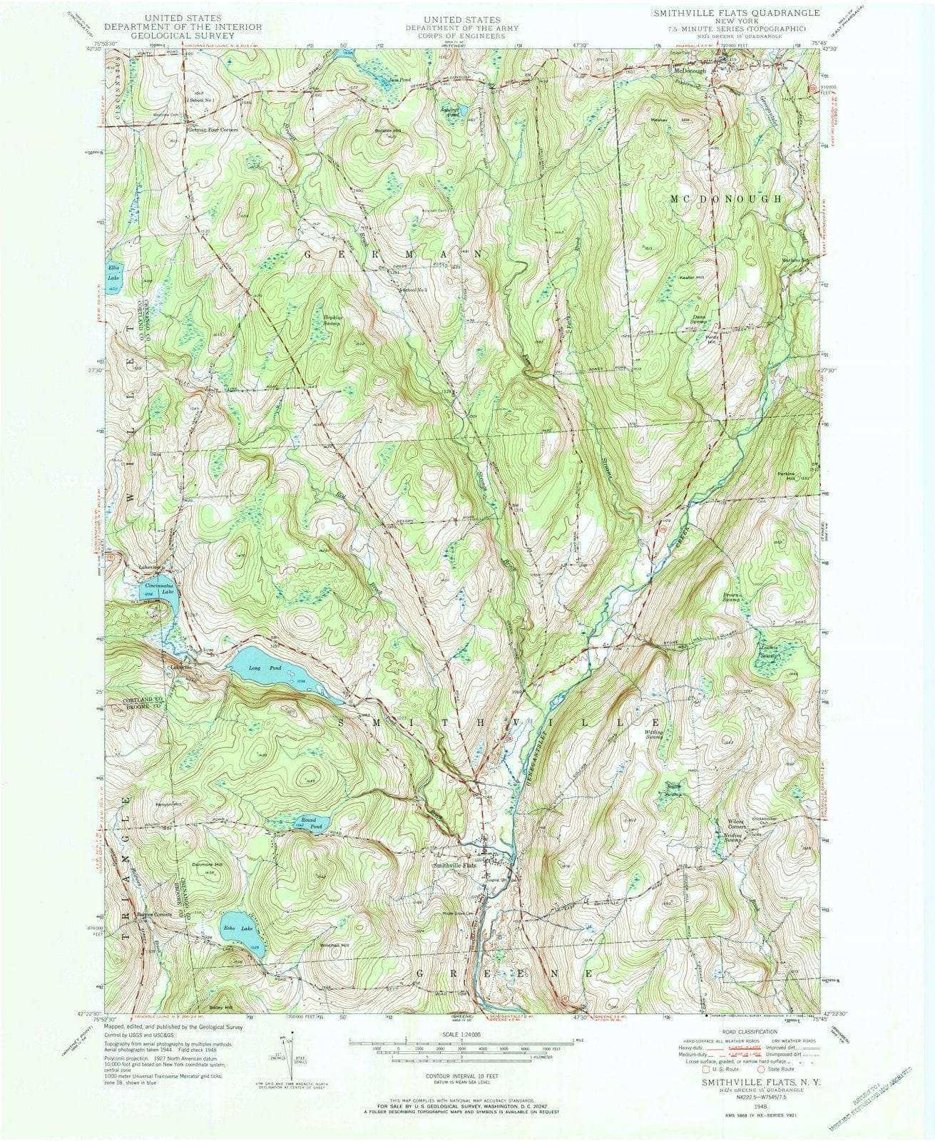 1948 Smithville Flats, NY - New York - USGS Topographic Map