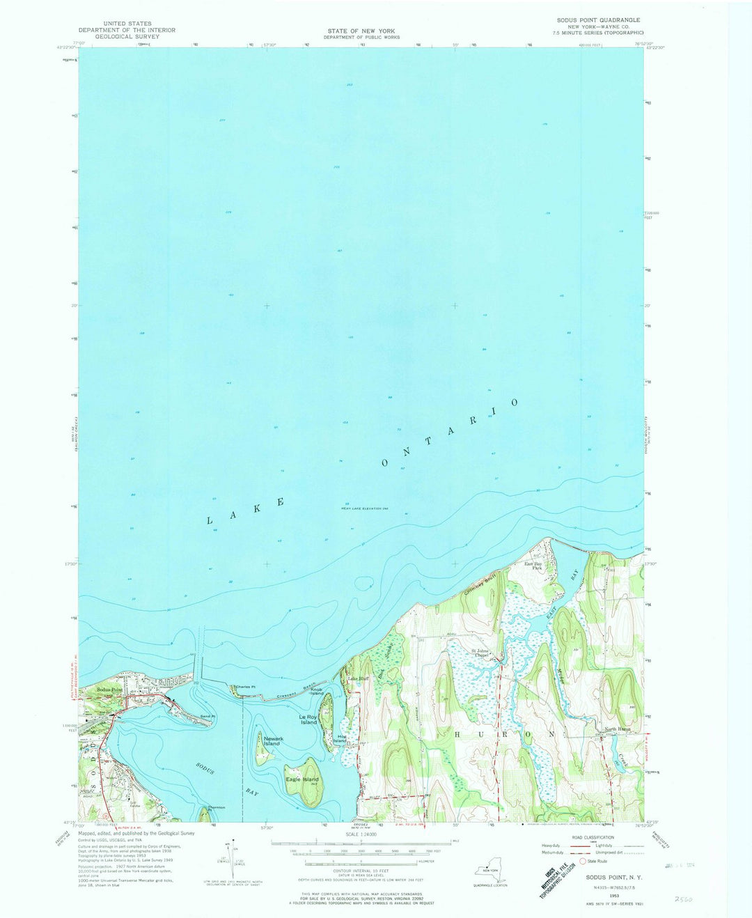 1953 Sodus Point, NY - New York - USGS Topographic Map