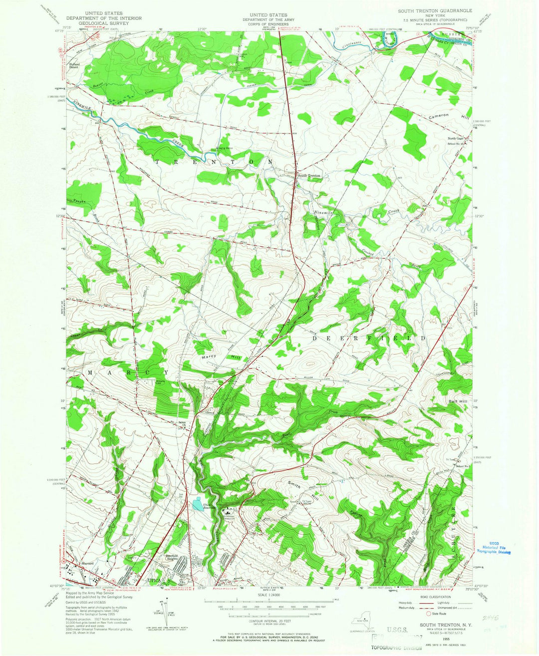 1955 South Trenton, NY - New York - USGS Topographic Map