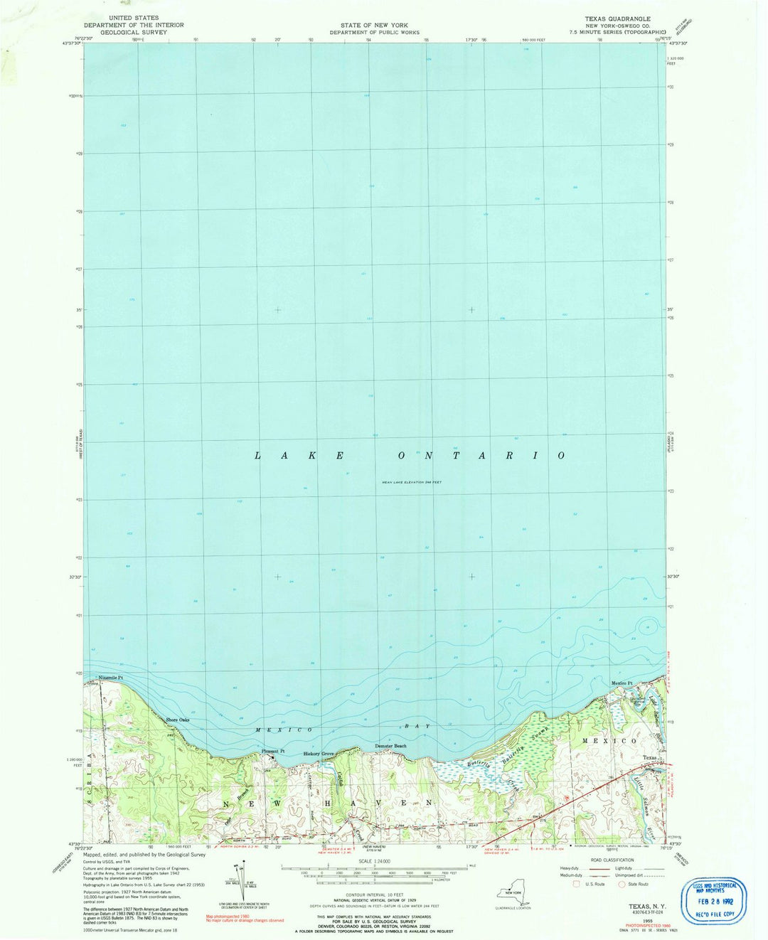 1955 Texas, NY - New York - USGS Topographic Map