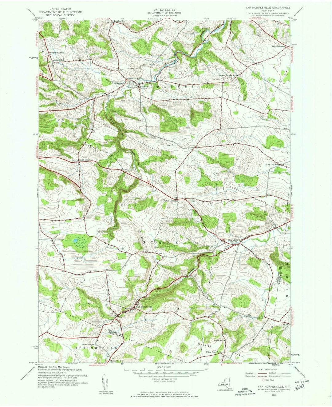 1943 Van Hornesville, NY - New York - USGS Topographic Map