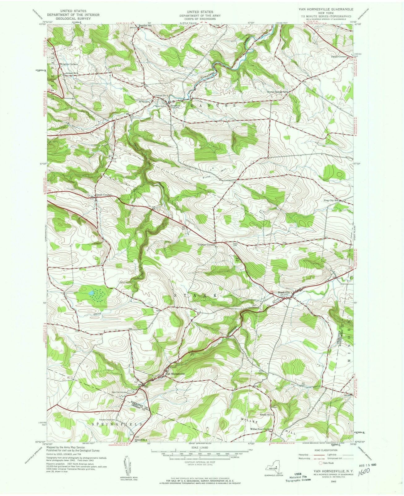 1943 Van Hornesville, NY - New York - USGS Topographic Map