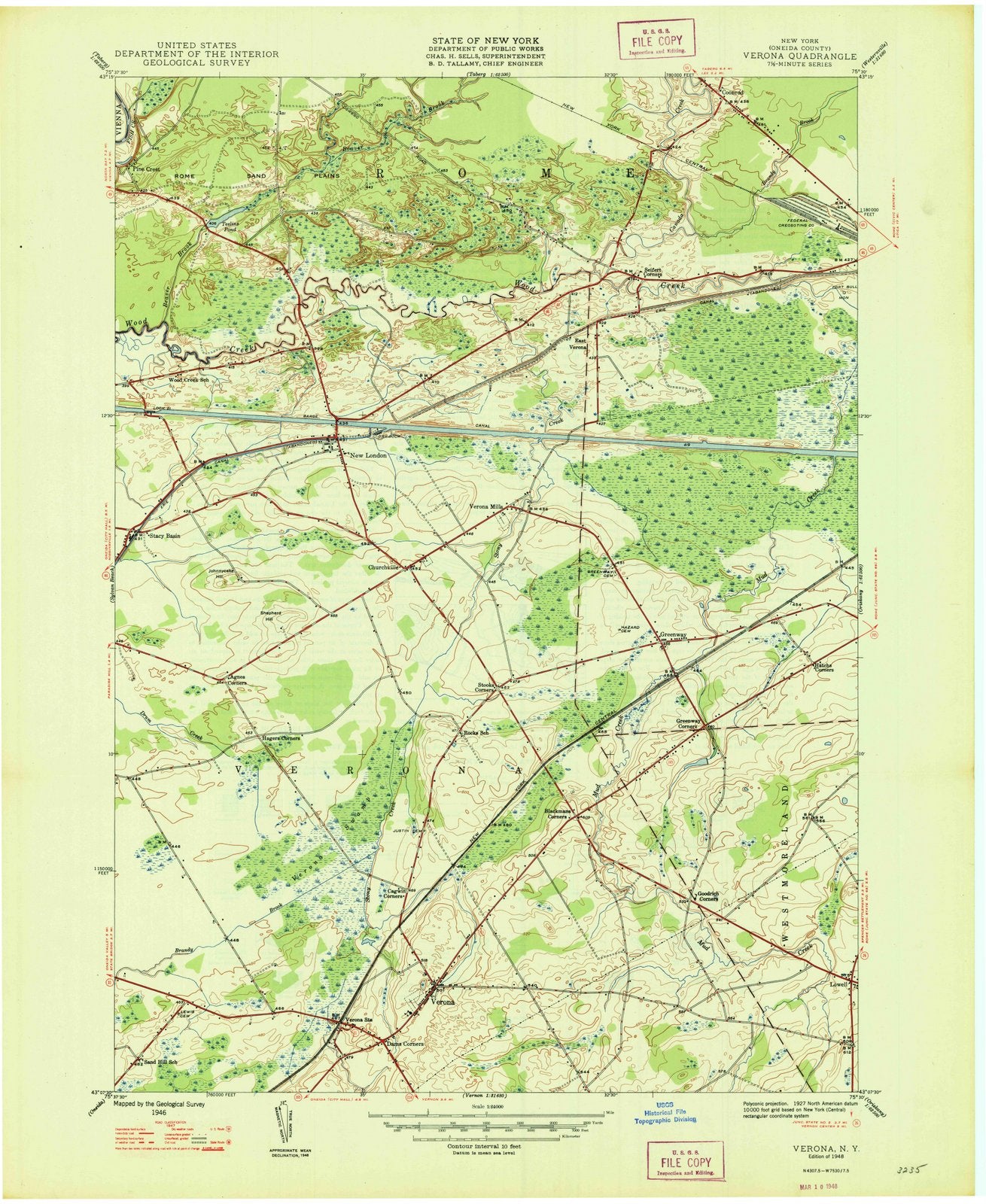 1948 Verona, NY - New York - USGS Topographic Map