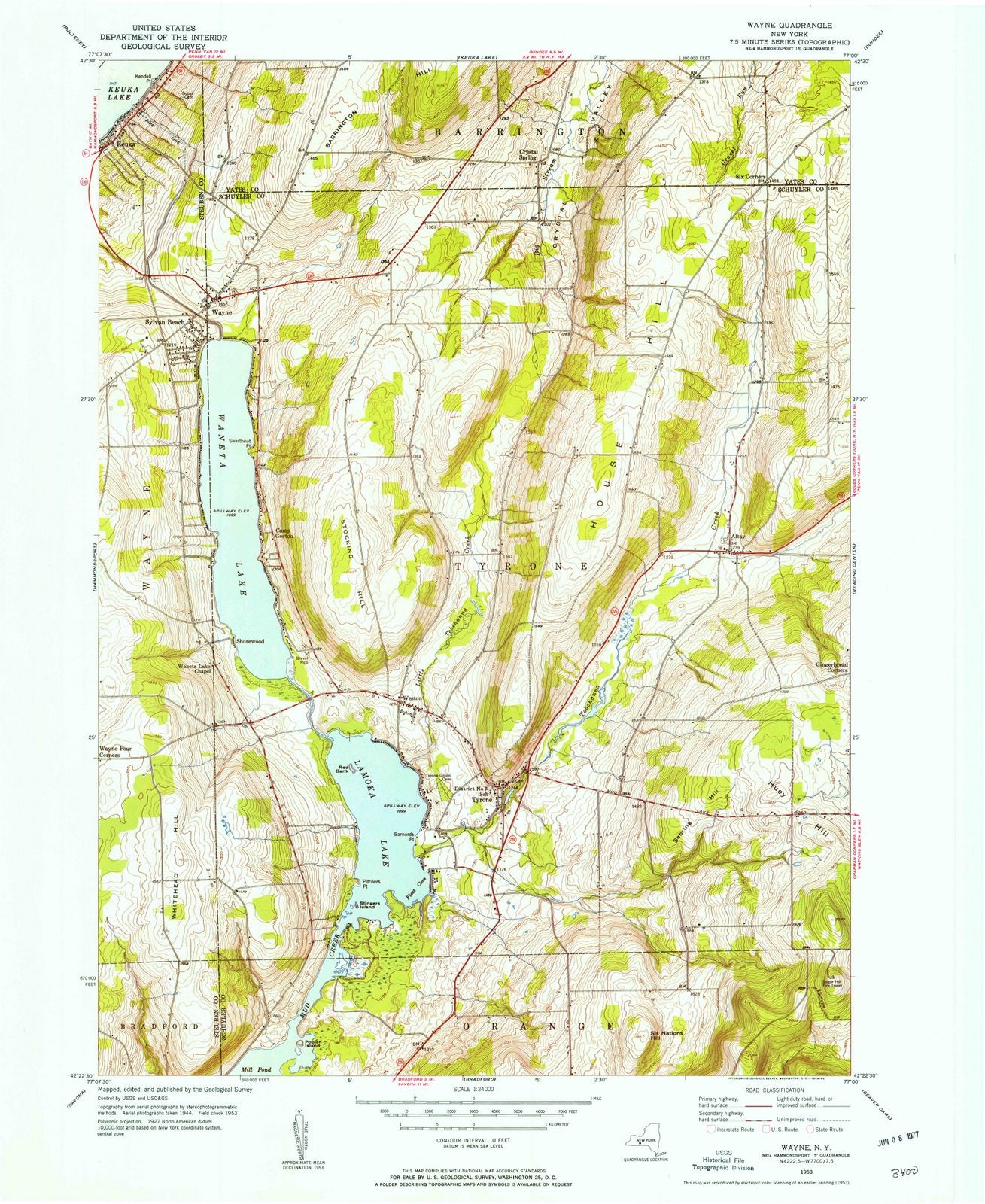 1953 Wayne, NY - New York - USGS Topographic Map
