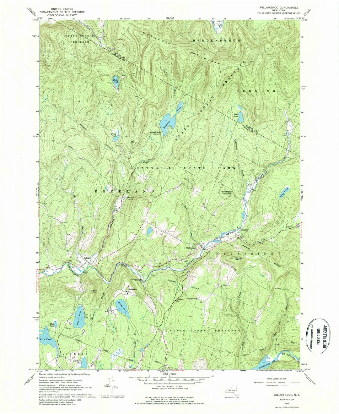 1966 Willowemoc, NY - New York - USGS Topographic Map