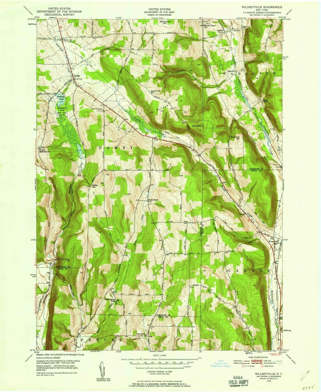 1949 Willseyville, NY - New York - USGS Topographic Map