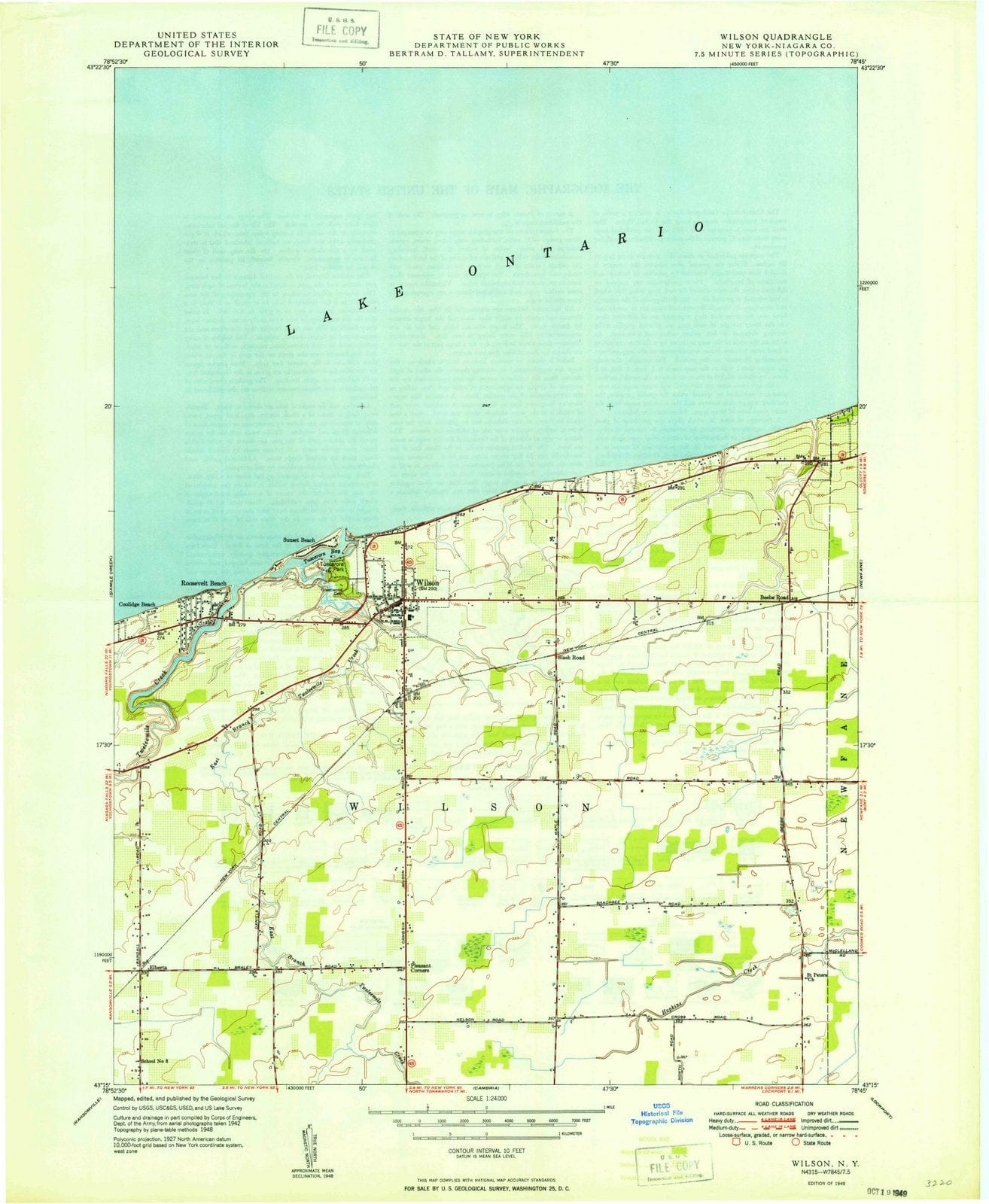 1949 Wilson, NY - New York - USGS Topographic Map