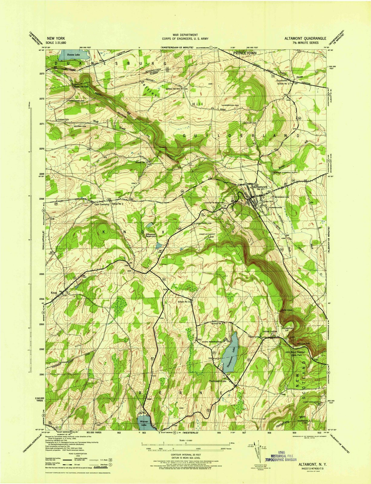 1946 Altamont, NY - New York - USGS Topographic Map