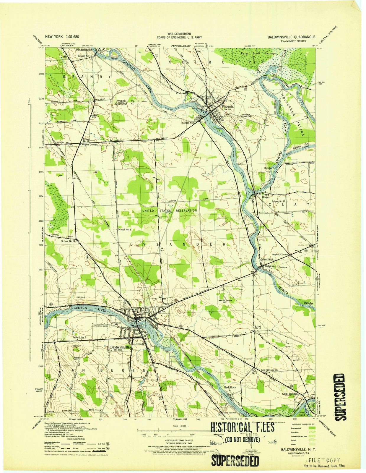 1943 Baldwinsville, NY - New York - USGS Topographic Map