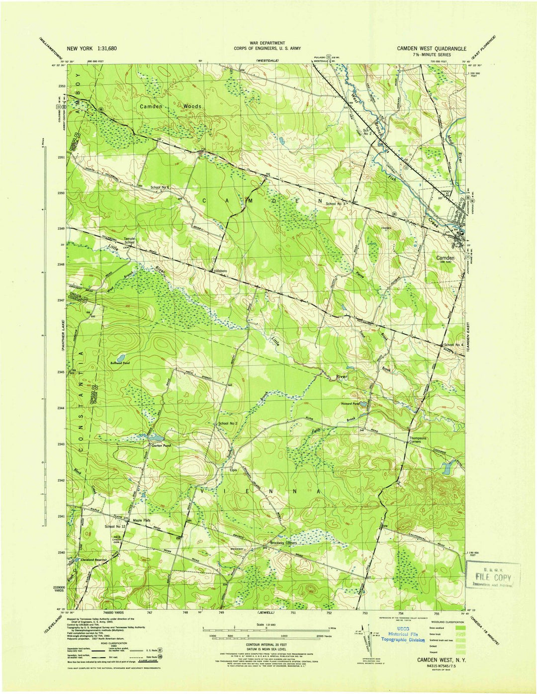 1943 Camden West, NY - New York - USGS Topographic Map v2