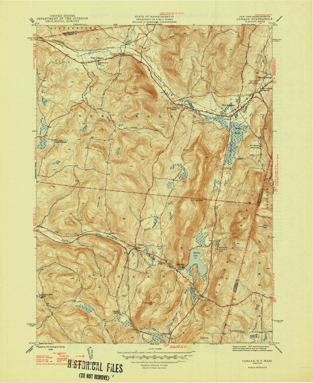 1947 Canaan, NY - New York - USGS Topographic Map