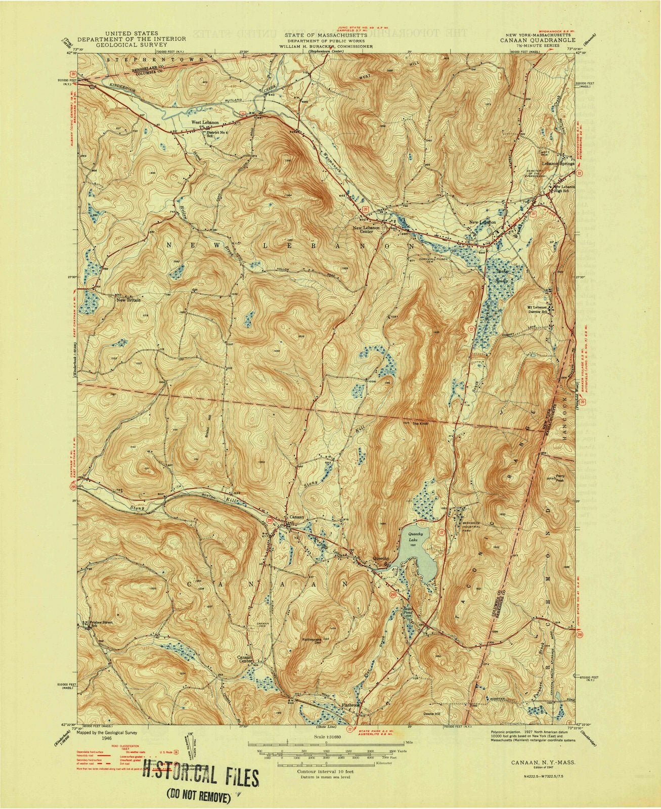 1947 Canaan, NY - New York - USGS Topographic Map