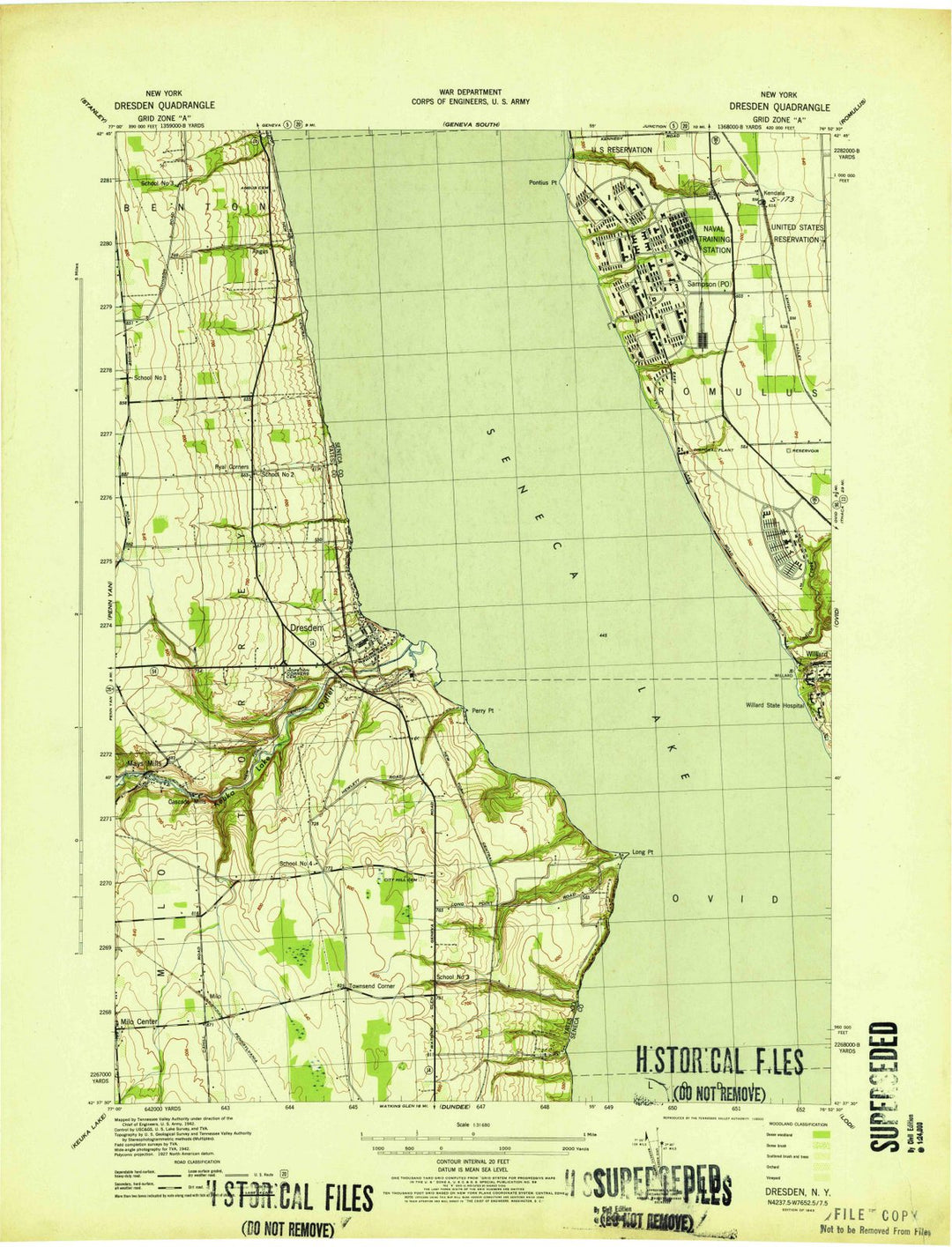 1943 Dresden, NY - New York - USGS Topographic Map v2