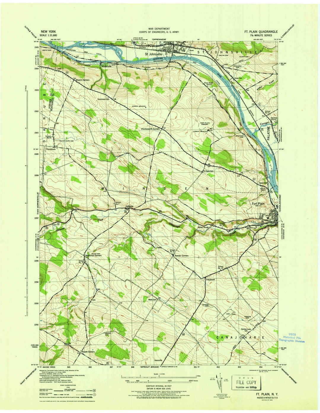 1946 Fort Plain, NY - New York - USGS Topographic Map