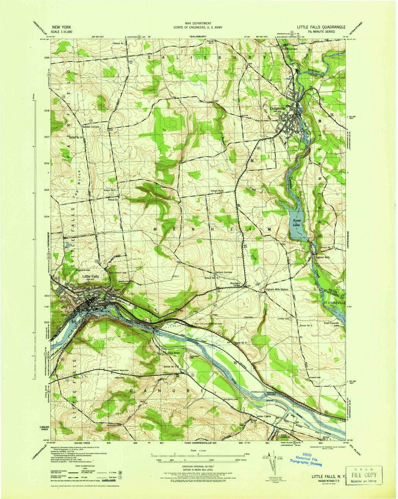 1946 Little Falls, NY - New York - USGS Topographic Map