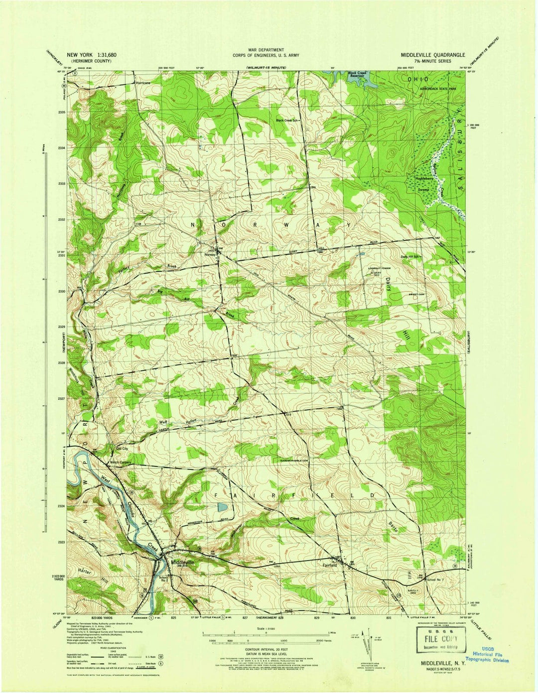 1946 Middleville, NY - New York - USGS Topographic Map
