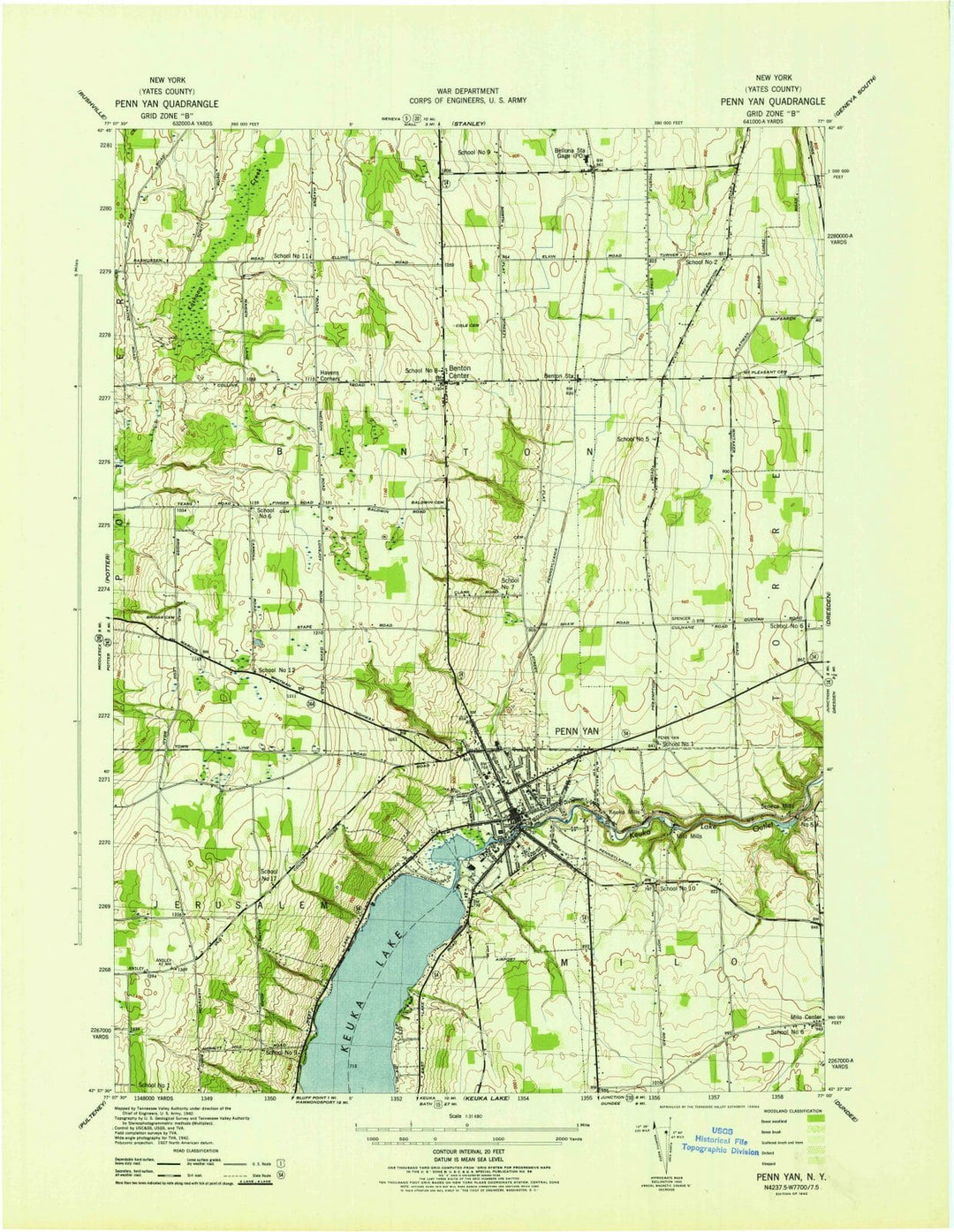 1942 Penn Yan, NY - New York - USGS Topographic Map v2
