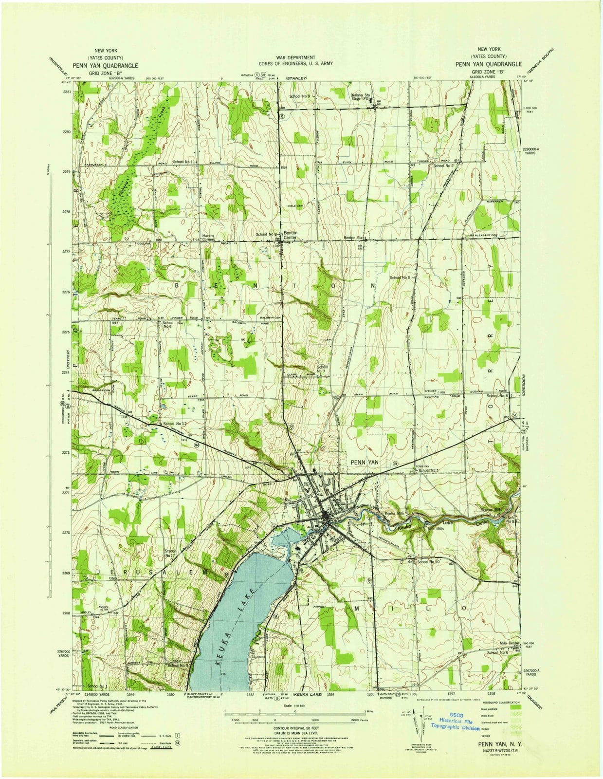 1942 Penn Yan, NY - New York - USGS Topographic Map v2