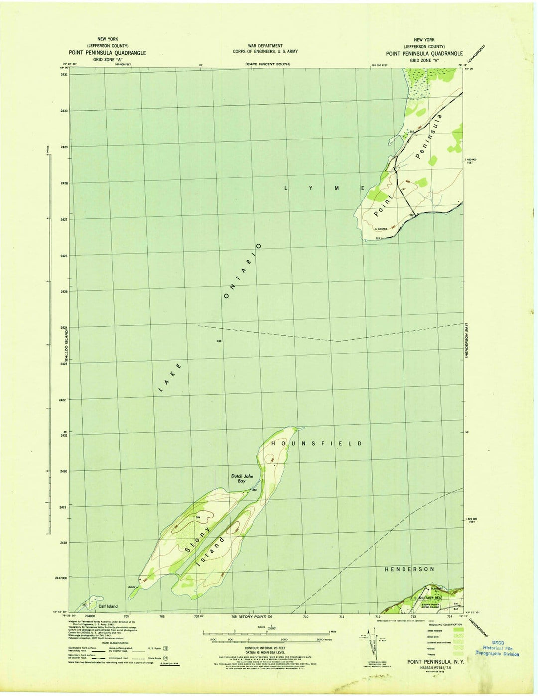 1942 Point Peninsula, NY - New York - USGS Topographic Map
