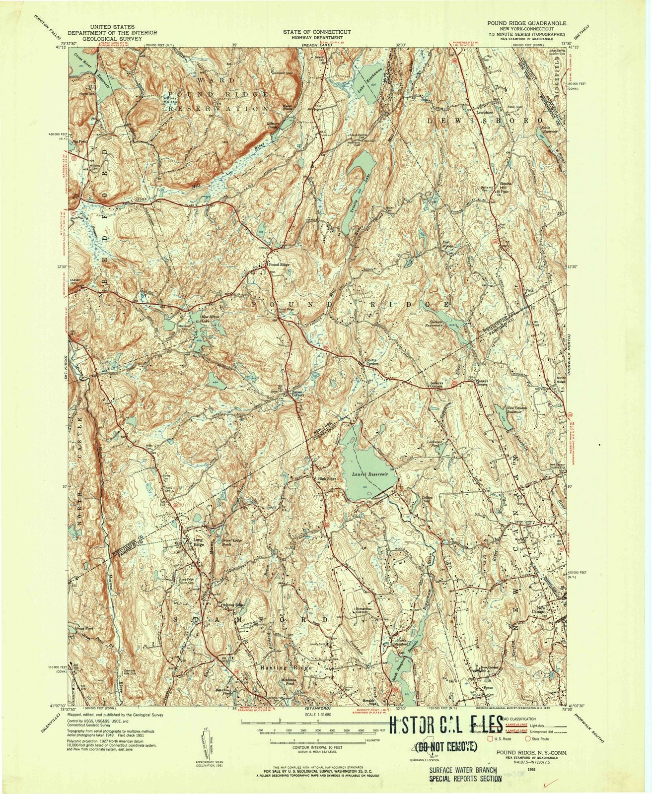 1951 Pound Ridge, NY - New York - USGS Topographic Map
