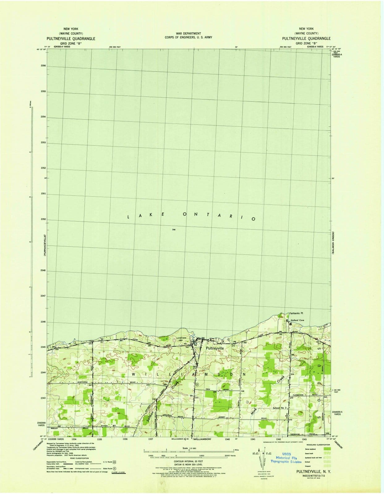 1942 Pultneyville, NY - New York - USGS Topographic Map